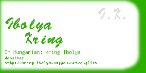 ibolya kring business card